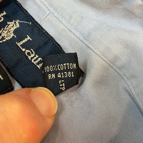 Ralph Lauren Classic Fit Shirt Mens XL Button Down Shirt Light Blue Pink Pony - Picture 4 of 10